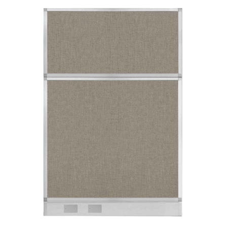 Versare Hush Panel Configurable Cubicle Partition 4' x 6' Warm Pebble Fabric W/ Cable Channel 1812548